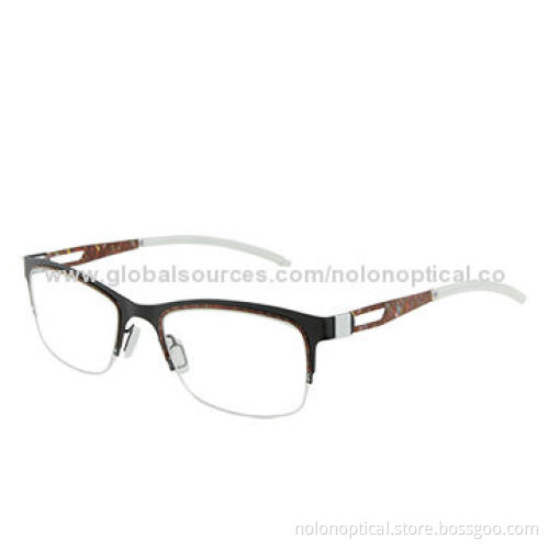 Stainless Steel One Piece Printing Eyeglass Frames for Woman Lady